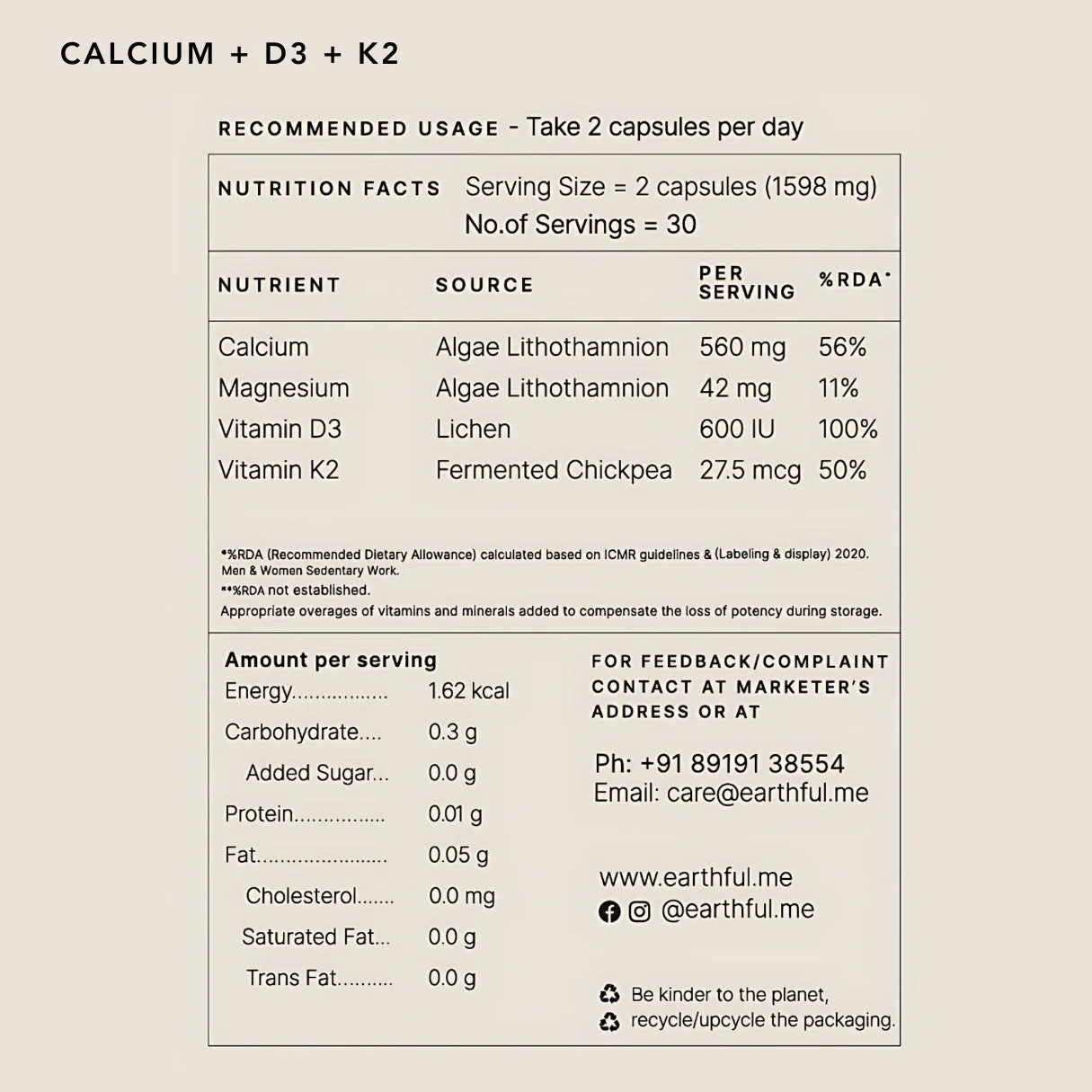 Calcium + D3 + K2 - Image 4