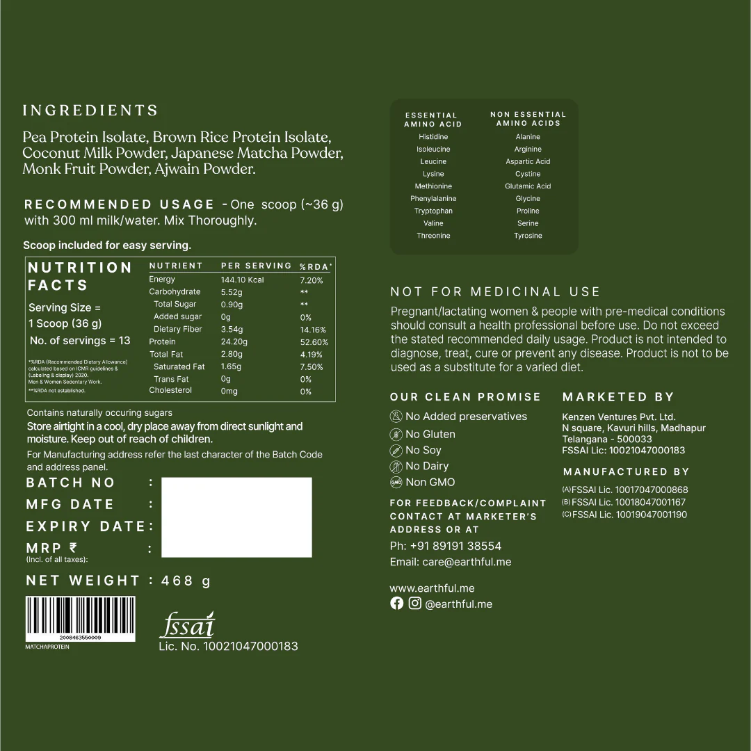 Honest Plant Protein - Japanese Matcha - Image 12